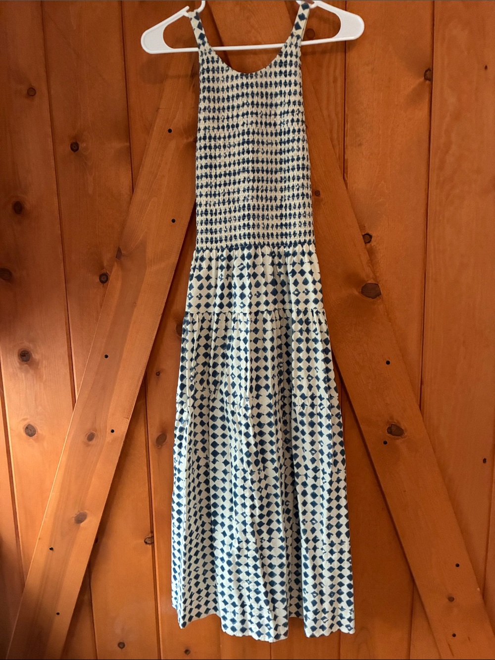 Madewell Blue and White Patterned Maxi Dress